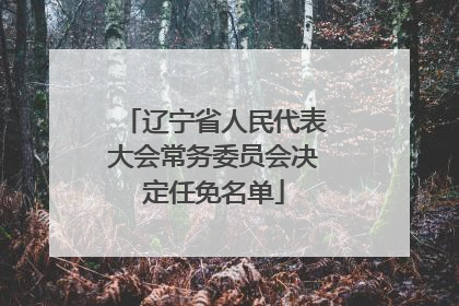 辽宁省人民代表大会常务委员会决定任免名单